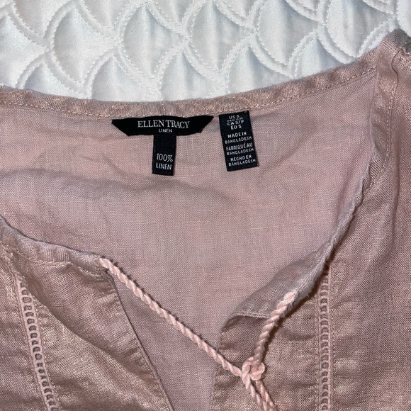 Ellen Tracy linen pink blouse - Picture 10 of 10